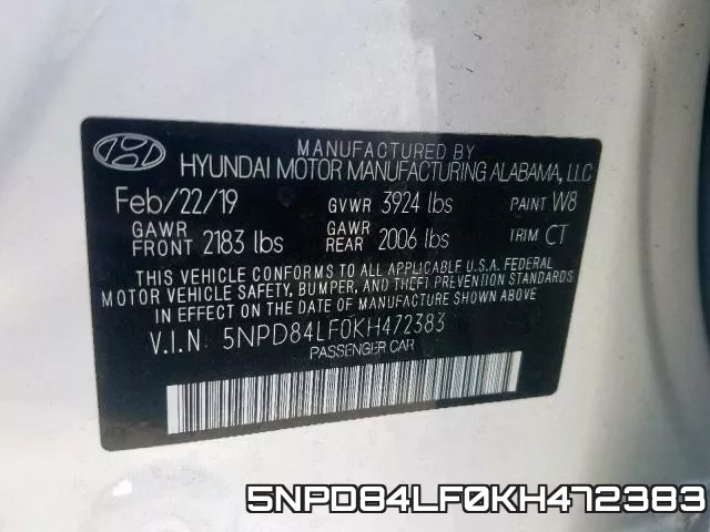 5NPD84LF0KH472383 фото 2