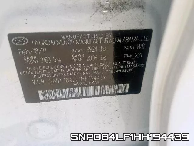 5NPD84LF1HH194439 фото 2