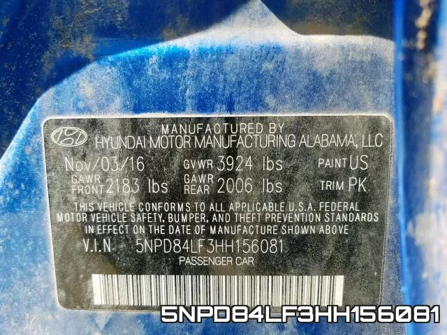 5NPD84LF3HH156081 фото 2