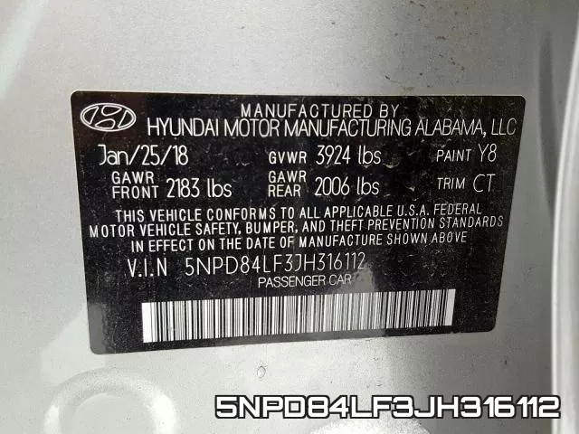 5NPD84LF3JH316112 фото 2