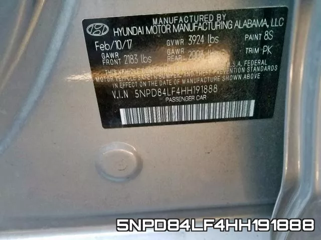 5NPD84LF4HH191888 фото 2