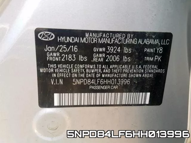 5NPD84LF6HH013996 фото 2
