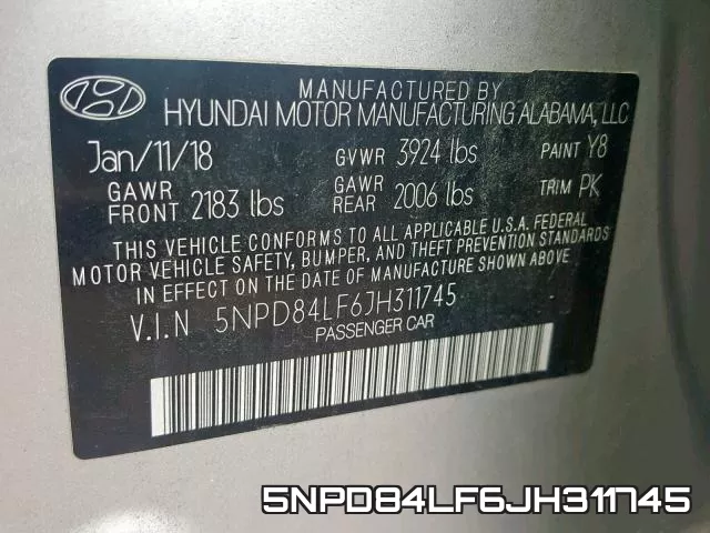 5NPD84LF6JH311745 фото 2