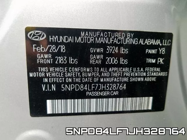 5NPD84LF7JH328764 фото 2
