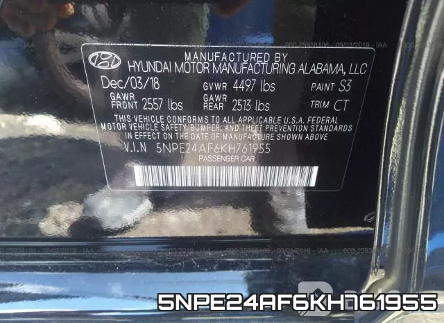 5NPE24AF6KH761955 фото 10