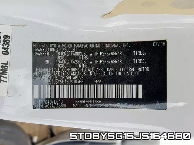 5TDBY5G15JS164680 фото 2
