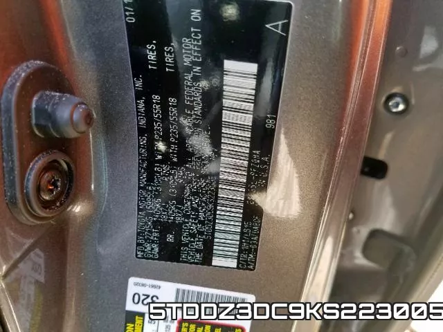 5TDDZ3DC9KS223005 фото 2