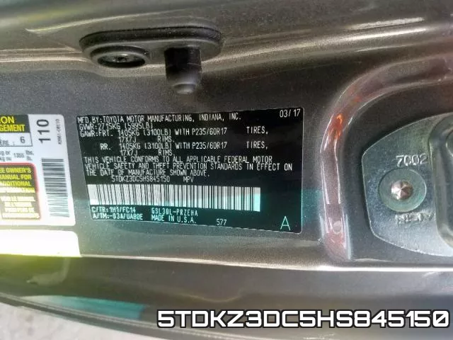 5TDKZ3DC5HS845150 фото 2