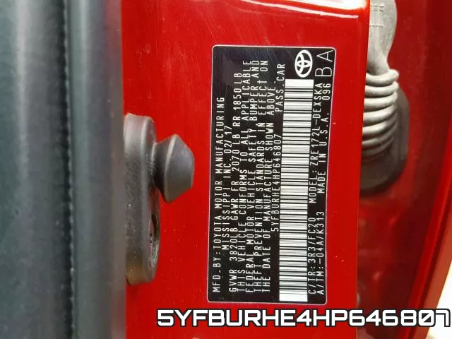 5YFBURHE4HP646807 фото 2
