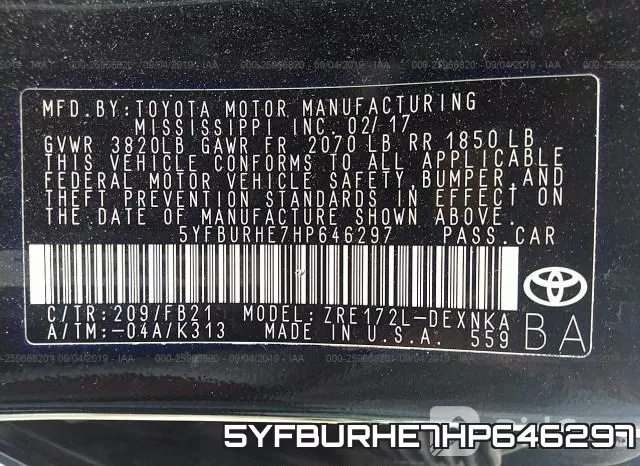 5YFBURHE7HP646297 фото 10