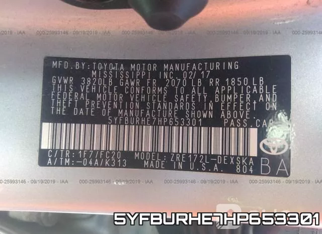 5YFBURHE7HP653301 фото 10