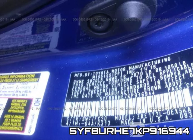 5YFBURHE7KP916944 фото 10