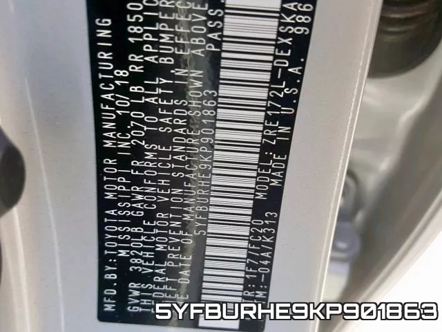 5YFBURHE9KP901863 фото 2