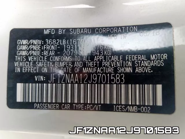 JF1ZNAA12J9701583 фото 2