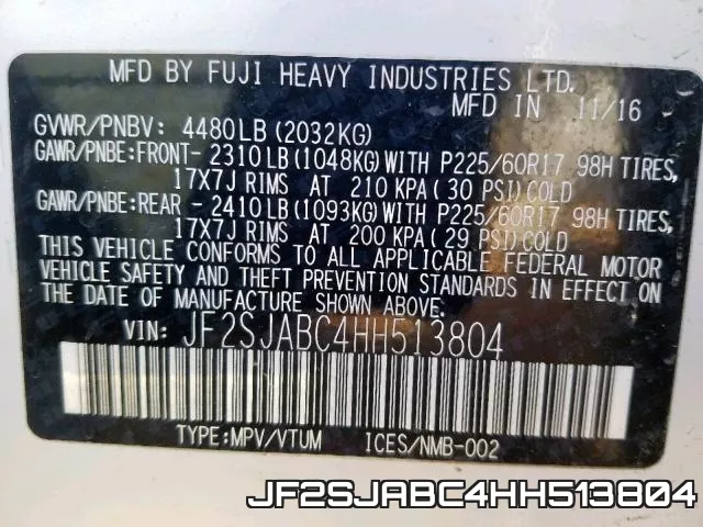 JF2SJABC4HH513804 фото 2
