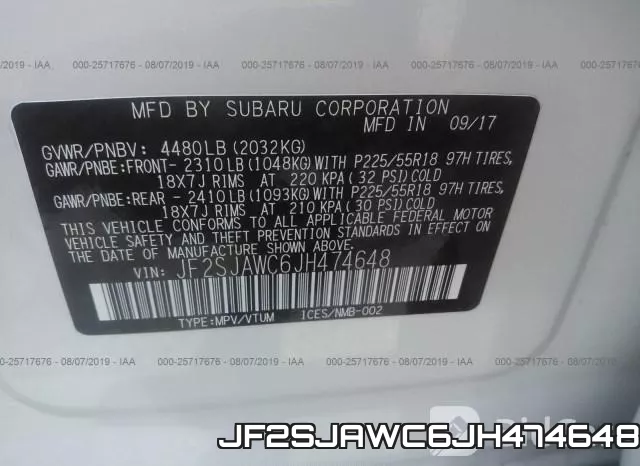 JF2SJAWC6JH474648 фото 9