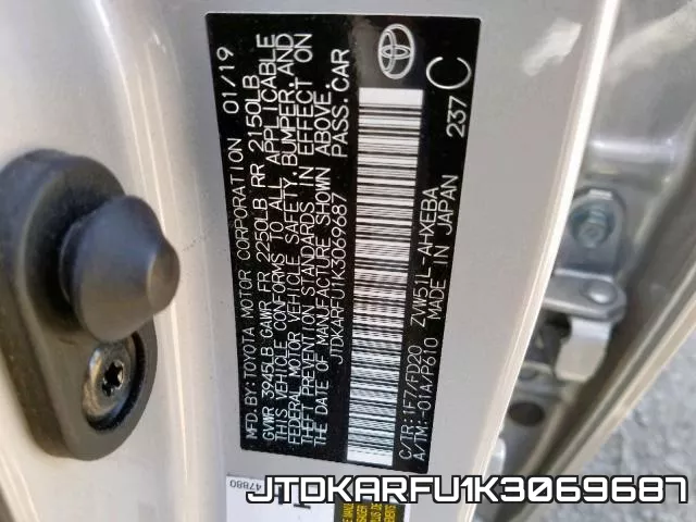 JTDKARFU1K3069687 фото 2