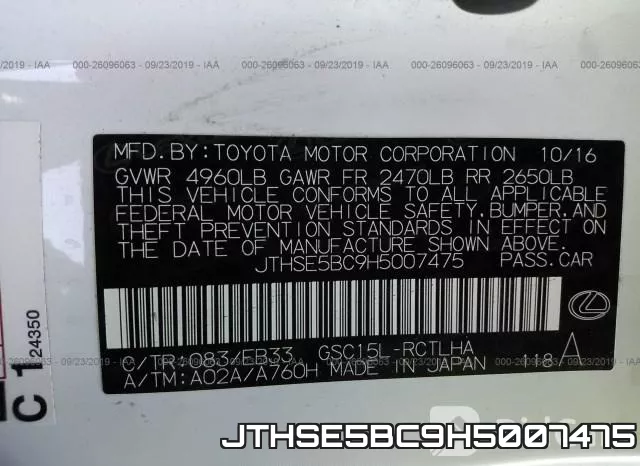 JTHSE5BC9H5007475 фото 10