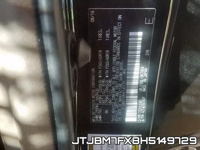 JTJBM7FX8H5149729 фото 2