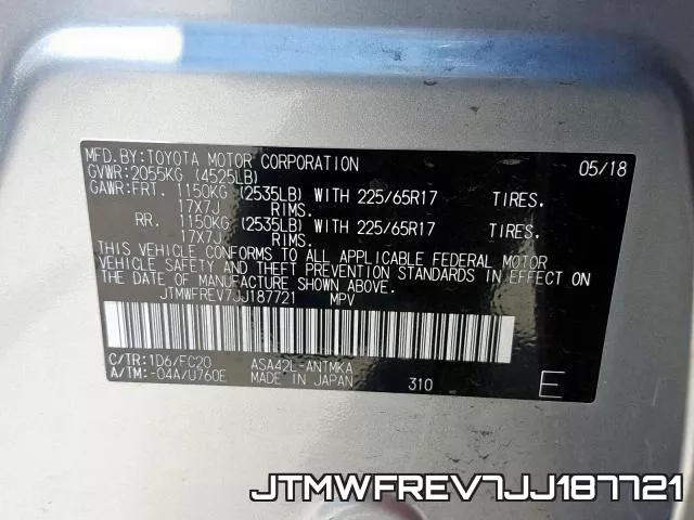 JTMWFREV7JJ187721 фото 2
