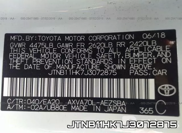 JTNB11HK7J3072875 фото 10