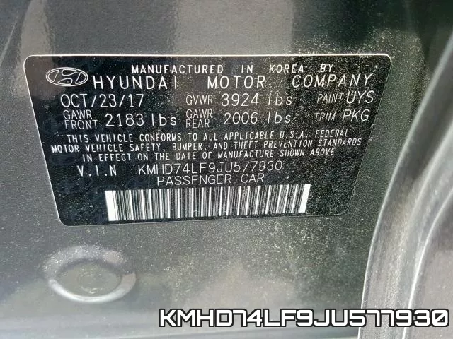 KMHD74LF9JU577930 фото 2