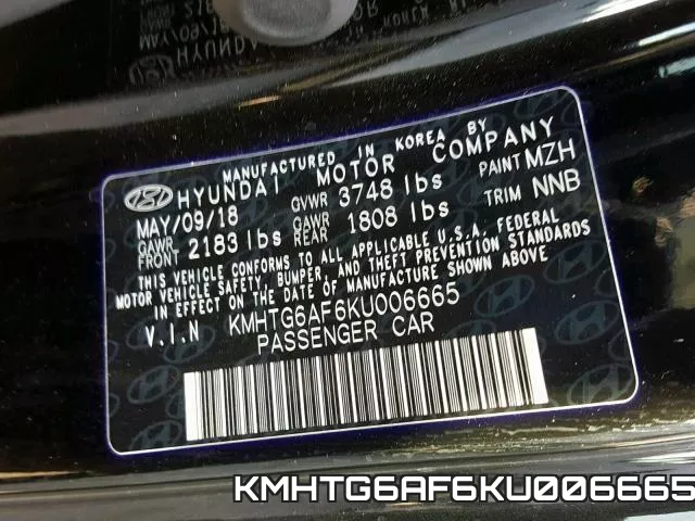 KMHTG6AF6KU006665 фото 2