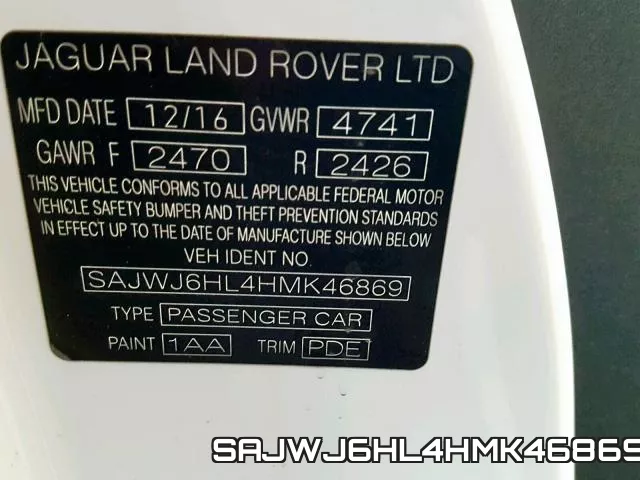 SAJWJ6HL4HMK46869 фото 2
