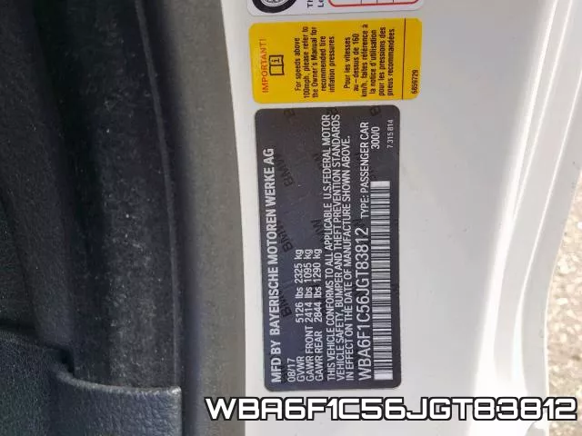 WBA6F1C56JGT83812 фото 2