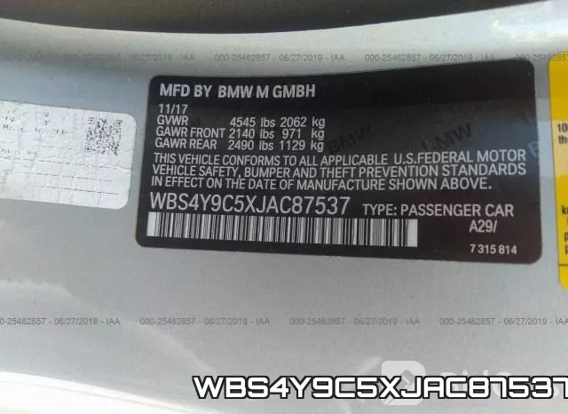 WBS4Y9C5XJAC87537 фото 9