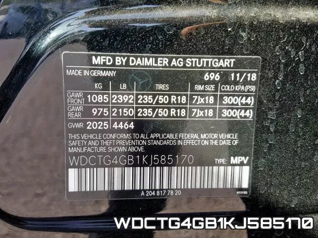WDCTG4GB1KJ585170 фото 2