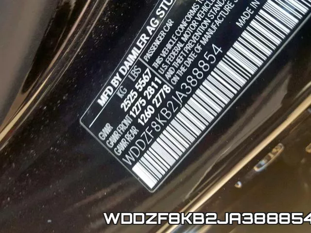 WDDZF8KB2JA388854 фото 2