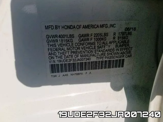 19UDE2F32JA007240 фото 2