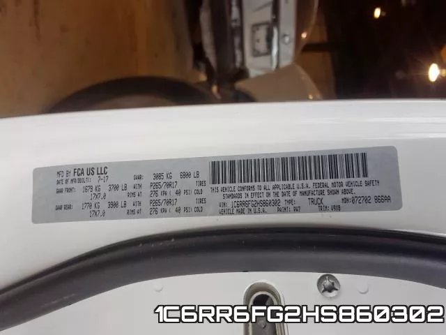 1C6RR6FG2HS860302 фото 2