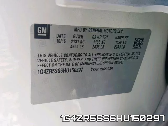 1G4ZR5SS6HU150297 фото 2