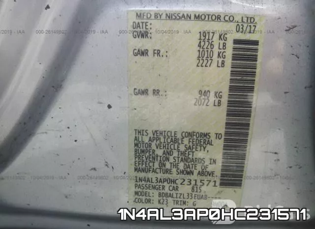 1N4AL3AP0HC231571 фото 10
