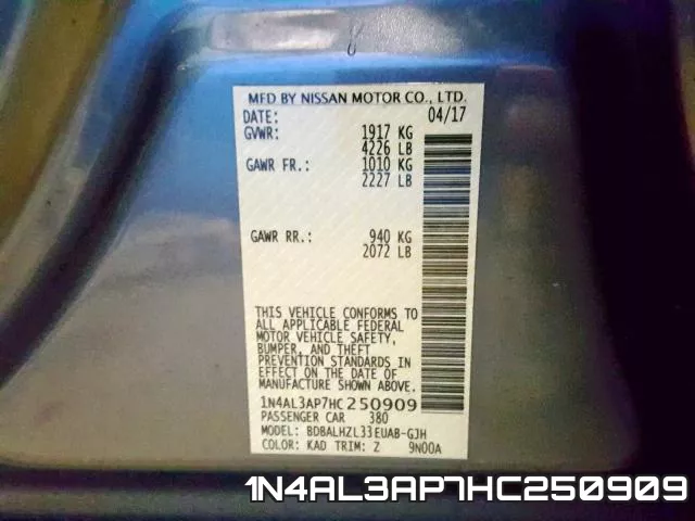 1N4AL3AP7HC250909 фото 2
