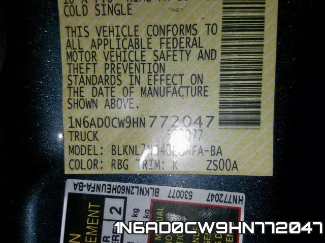 1N6AD0CW9HN772047 фото 2