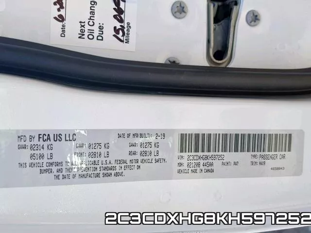 2C3CDXHG8KH597252 фото 2