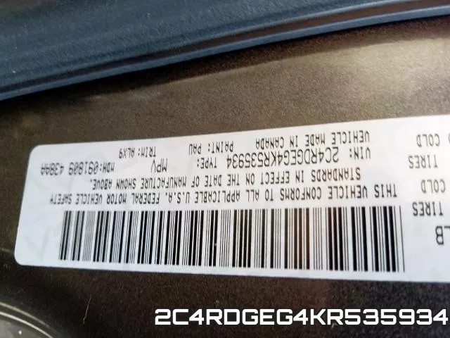 2C4RDGEG4KR535934 фото 2