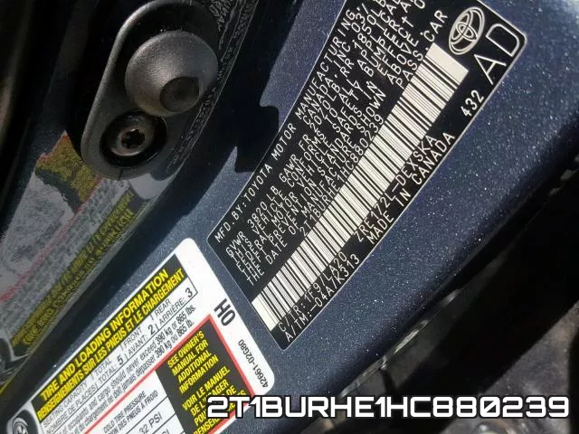 2T1BURHE1HC880239 фото 2