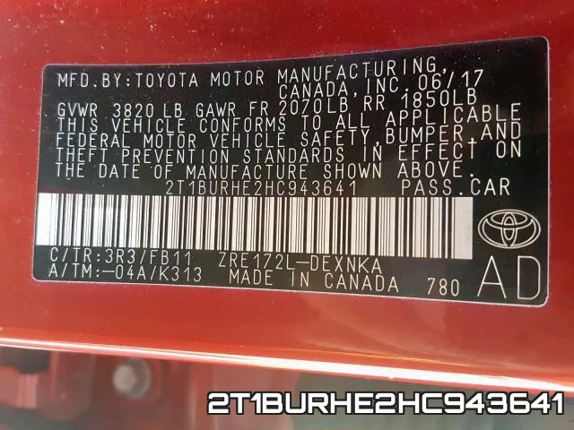 2T1BURHE2HC943641 фото 2