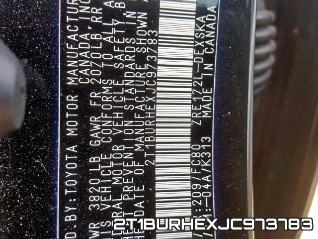 2T1BURHEXJC973783 фото 2
