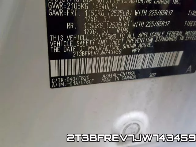 2T3BFREV7JW743459 фото 2
