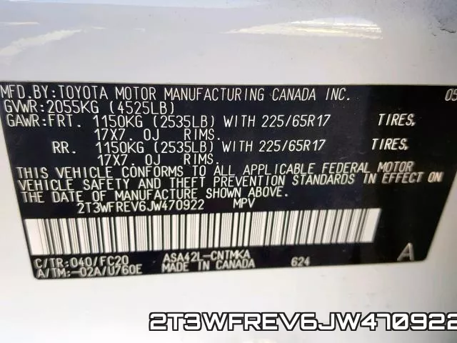 2T3WFREV6JW470922 фото 2