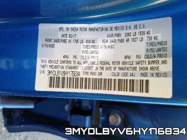 3MYDLBYV6HY176834 фото 2