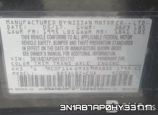 3N1AB7AP0HY331717 фото 9