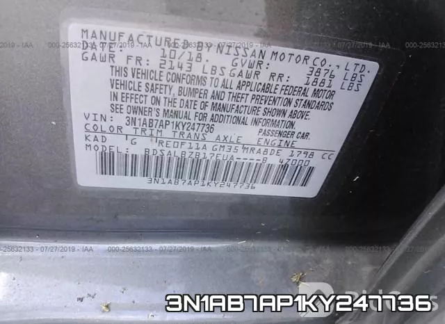 3N1AB7AP1KY247736 фото 10