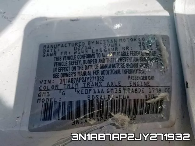 3N1AB7AP2JY271932 фото 2