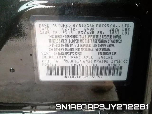 3N1AB7AP3JY272281 фото 2